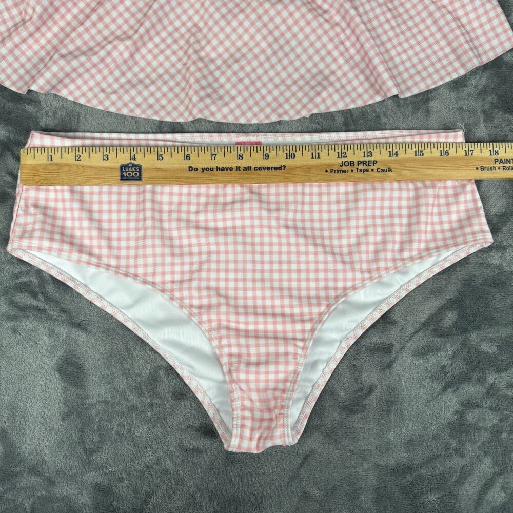 Women Simply Southern 2pc Tankini Pink Gingham XL Swimwear Bathing Suit Bikini - Picture 2 of 10